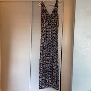 Blue and white maxi dress